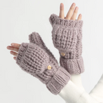 Lavender Hand-Knit Flip Mitten