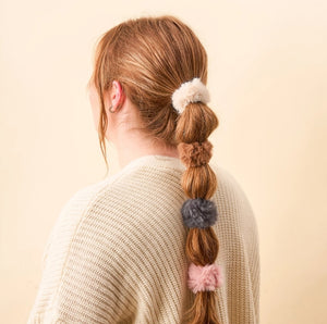 Faux Fur Scrunchie Set