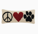 Peace Heart Paw Hook Pillow