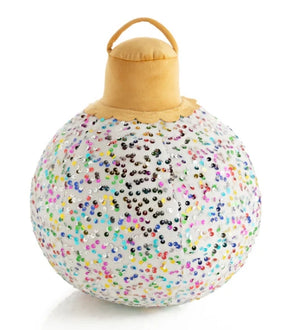 White Merry Bauble Sequin Medium Pillow