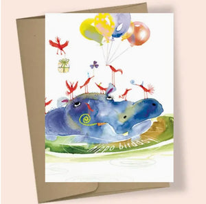 Hippo Birthday Card