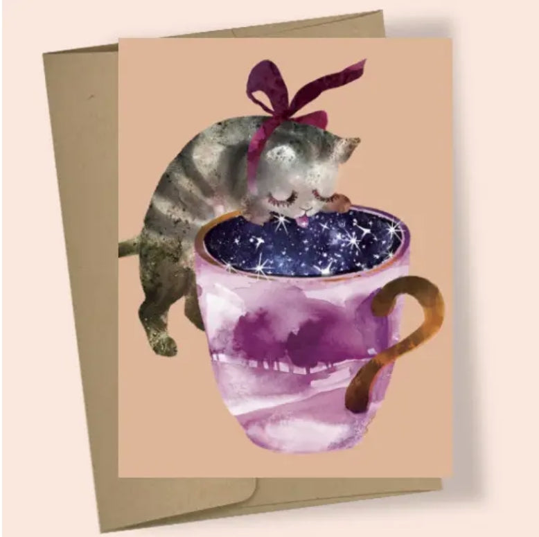 Starry Cat Greeting Card