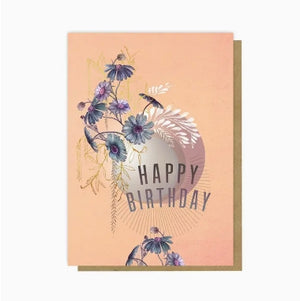 Blue Cosmos Birthday Greeting Card