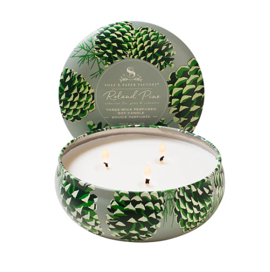 Roland Pine X-Large Three-Wick Tin Soy Candle