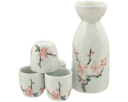 White Cherry Blossom Sake Set 1:4