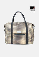 Cream and Grey Dogtooth Weekender Bag