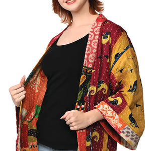 Reversible Cotton Kantha Kimono