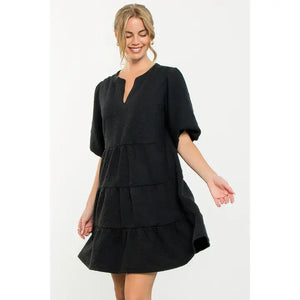 Black Puff Sleeve Dress