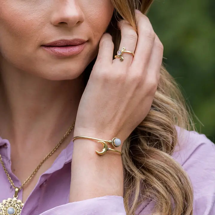 Moonstone Bangle Bracelet