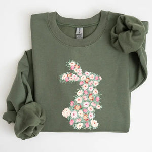 Floral Print Rabbit Sweatshirt