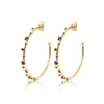 Gold Blue Starry Open Hoops