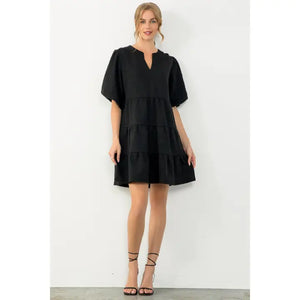 Black Puff Sleeve Dress