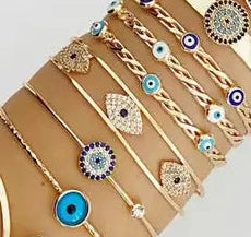 Evil Eye Rhinestone Cuff Bracelet