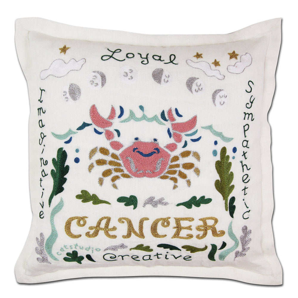 Hand-Embroidered Zodiac Pillow