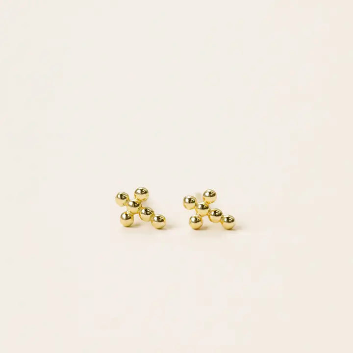 Gold Cross Stud Earrings