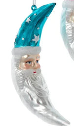 Blue Santa Crescent Moon Ornament