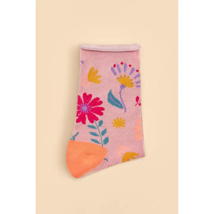 Watercolor Flowers Ankle Socks