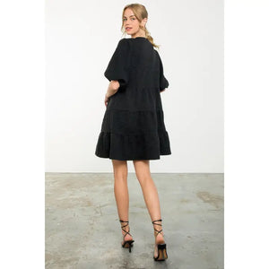 Black Puff Sleeve Dress