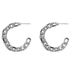 Silver Chain Hoop Earrings