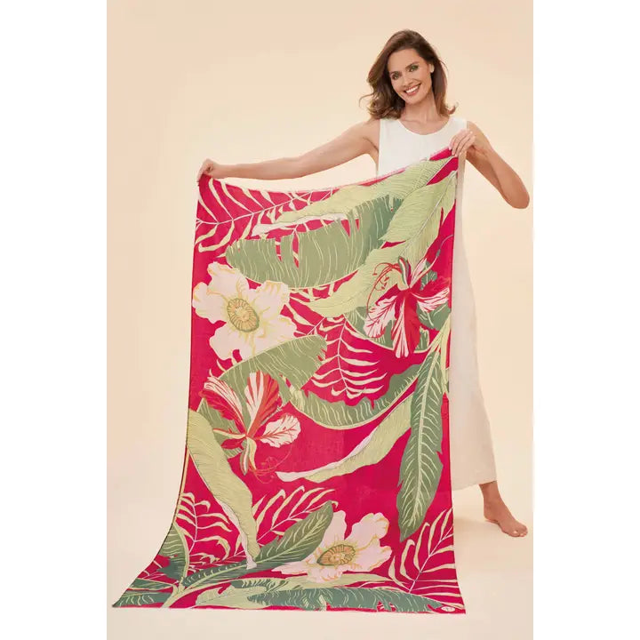 Printed Delicate Tropical Scarf