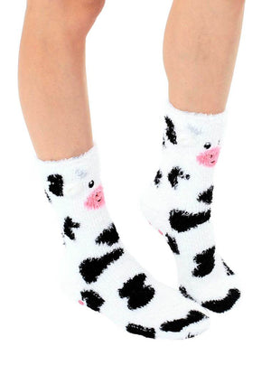 Cow Fuzzy Socks