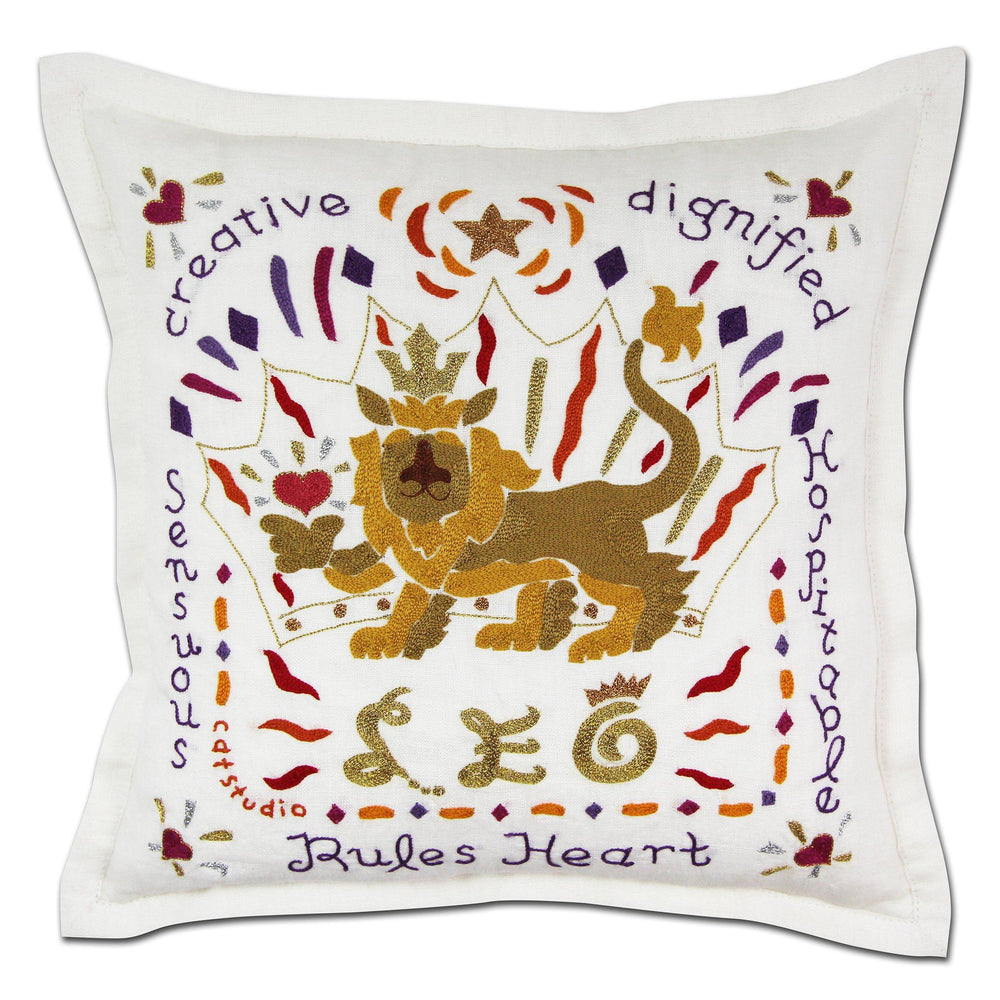 Hand-Embroidered Zodiac Pillow