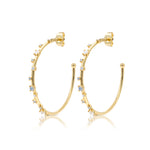 Gold Opal Starry Hoops