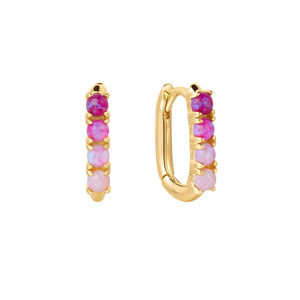 Pink Opal Ombre Hoops