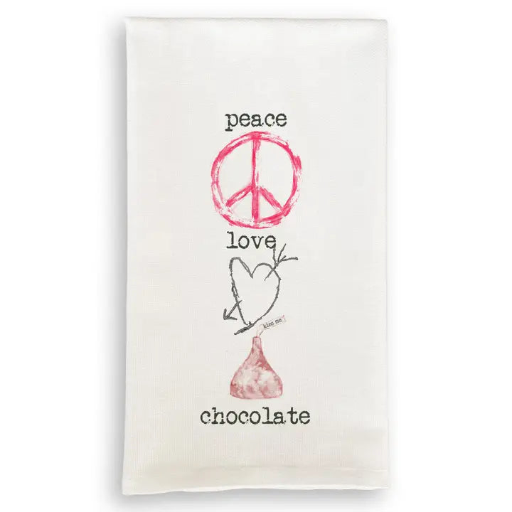 Peace Love Chocolate Kitchen Towel