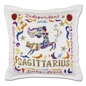 Hand-Embroidered Zodiac Pillow