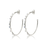 Silver Opal Starry Hoops