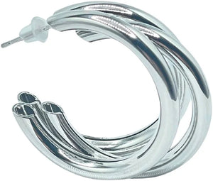 Silver Triple Hoop