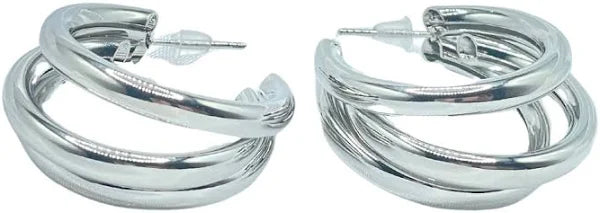 Silver Triple Hoop