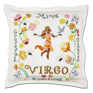 Hand-Embroidered Zodiac Pillow