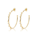 Gold White Starry Hoops