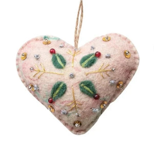 Green Tie Dye Felt Heart Ornament