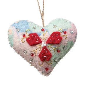 Red Tie Dye Felt Heart Ornament