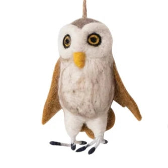 White Felt Owl Ornament