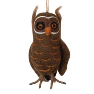 Brown Felt Owl Ornament