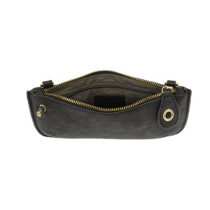 Lux Black Crossbody Wristlet Clutch