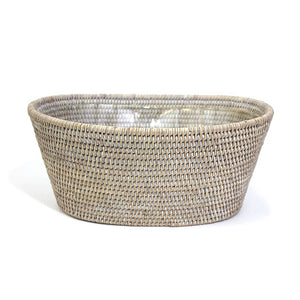 Oval Planter - White Wash - Blue Rooster Trading