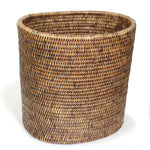 Oval Waste Basket 11x8x11"H - Antique Brown