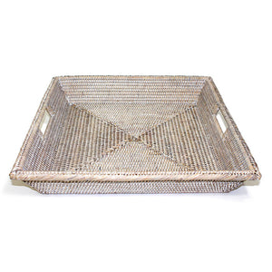 Square Angle Tray with Cutout Handles - Antique Brown - Blue Rooster Trading