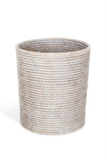 Small Round Waste Basket / Planter 11" x 10H" - White Wash