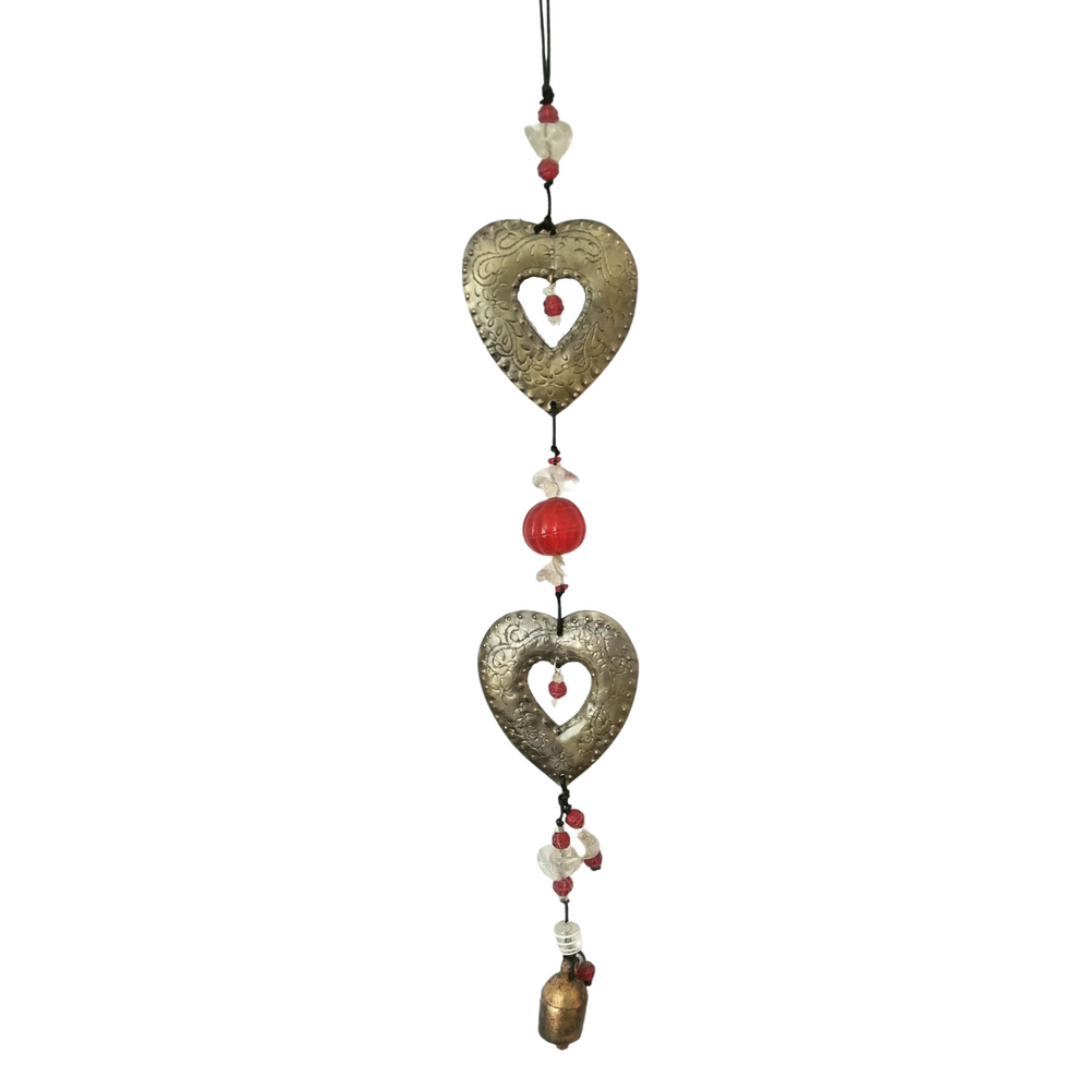 Double Hearts Metal Chime